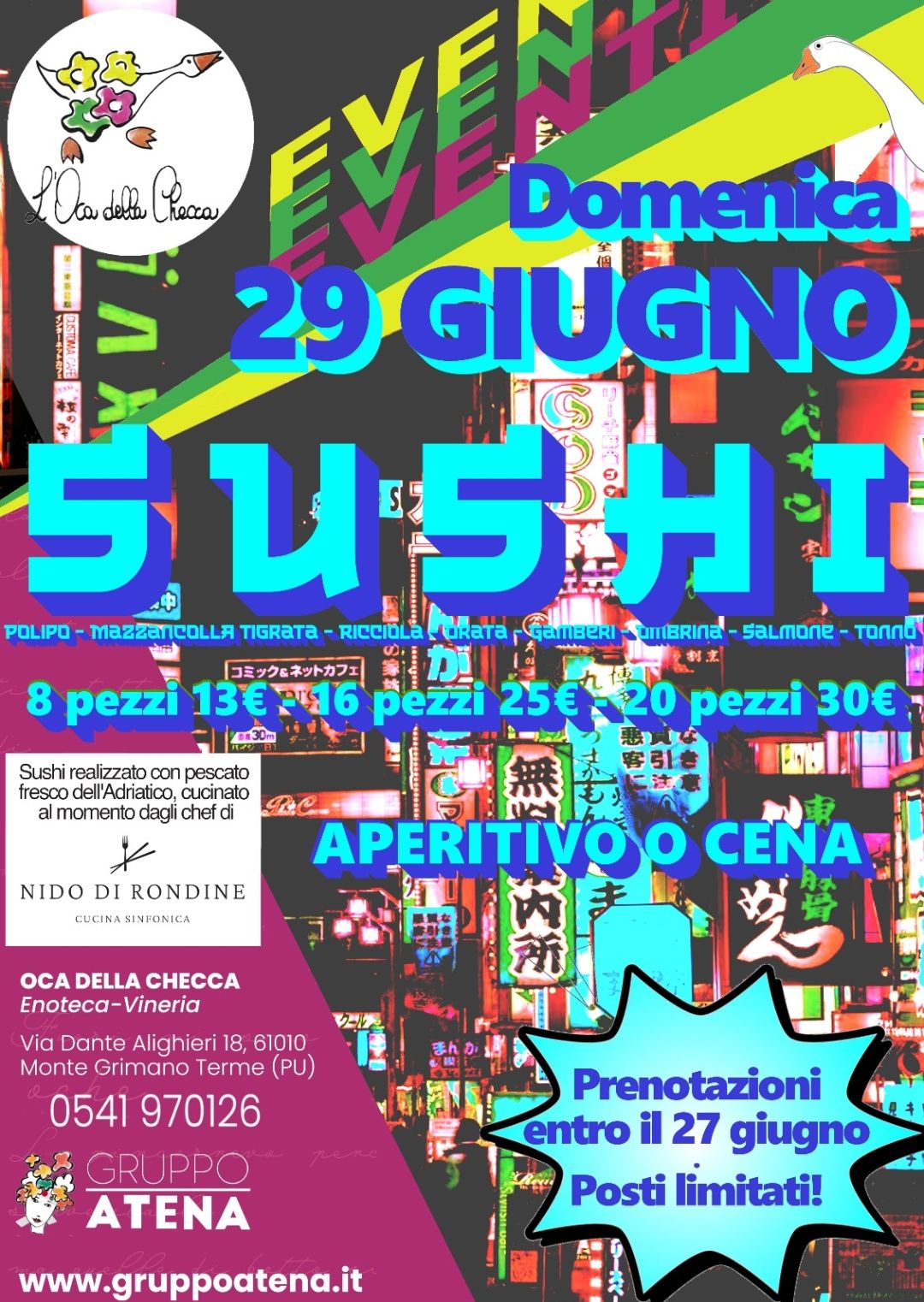 Serata Sushi all’Oca della Checca